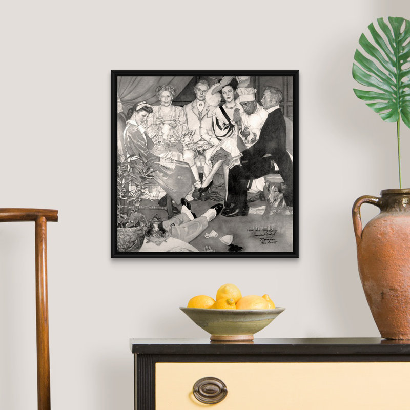 Murder Mystery, art mural sur toile, H 22 po x l 22 po x P 1,75 po, Cadre flottant noir