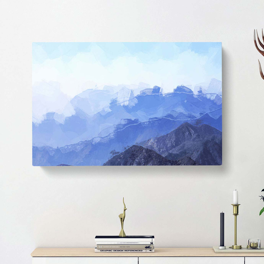 Fog over the Mountain Valleys in Abstract - Wrapped Canvas
