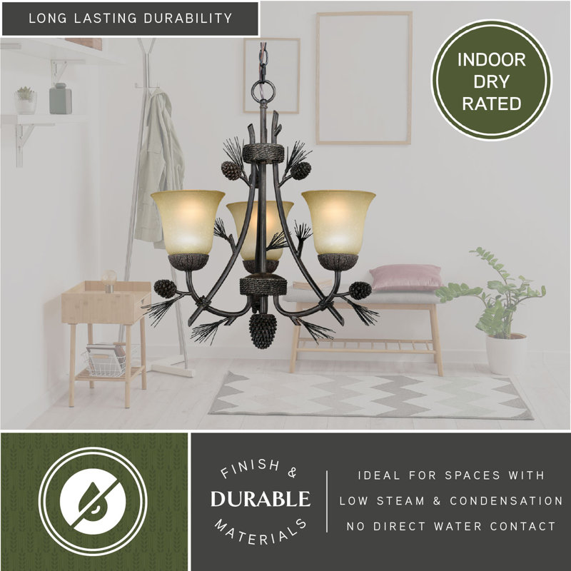 Aarush  Light Shaded Classic Chandelier, 22"H x 20"W x 20"D