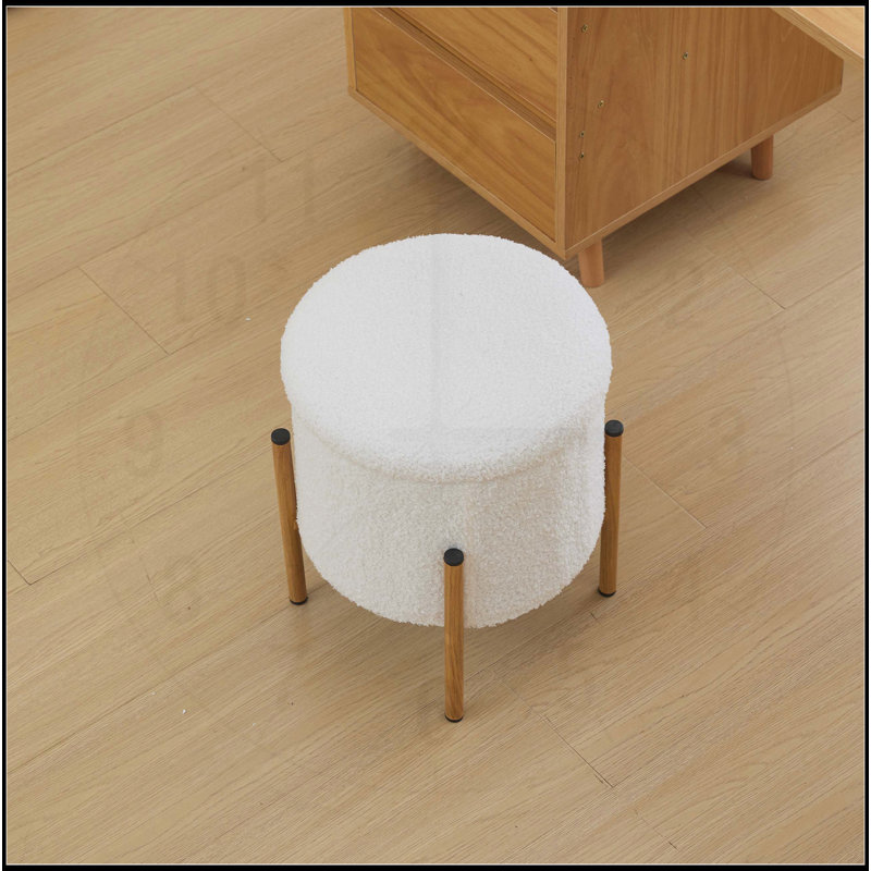 Repose-pieds de rangement moderne avec base en métal, couvercle amovible pour le salon et la chambre à coucher, parfait pour le rangement supplémentaire et les sièges