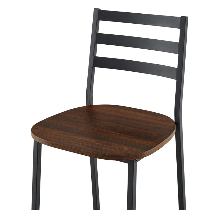 Tabouret de comptoir industriel 26 po Margr, Noyer foncé