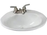 Commercial Cotton Vitreous China Oval Drop-In Bathroom Sink with Overflow