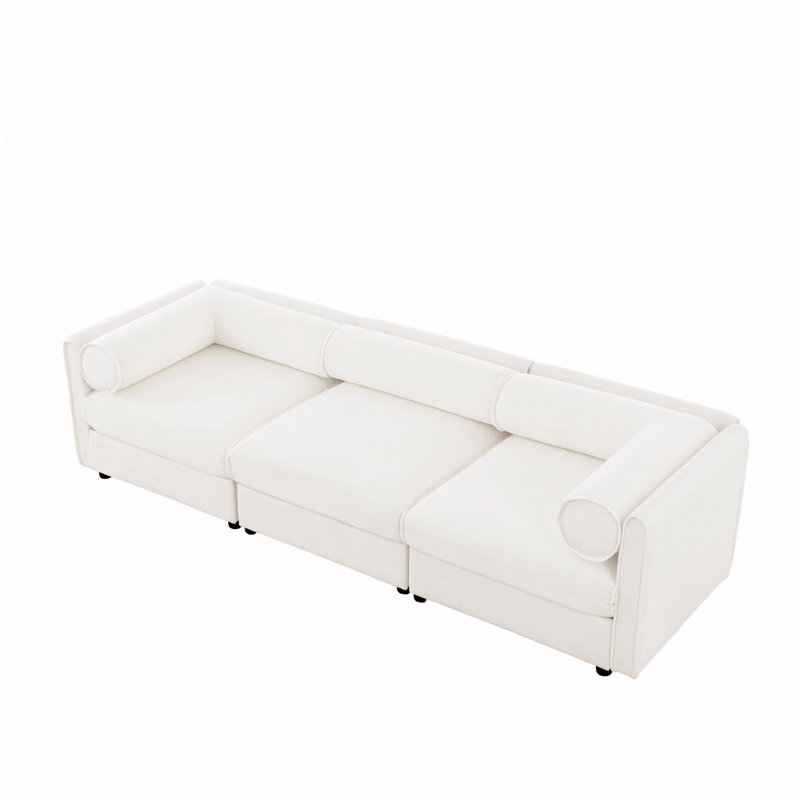 Canapé en tissu d'ameublement Chenille, H 27,9 po x l 109 po x P 37,4 po, 3