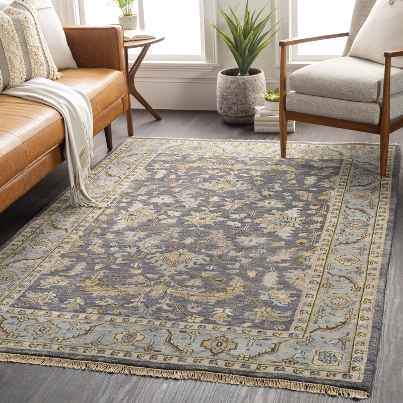 Ostrander Wool Oriental Indoor Rug, Rectangle 3'9" x 5'9"