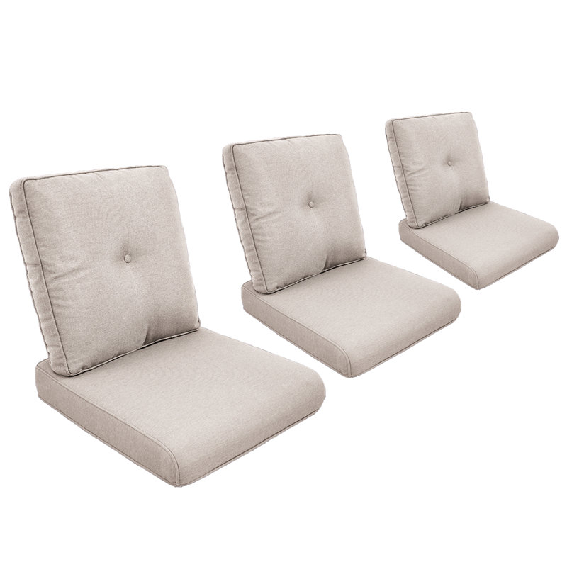 Coussin de siège / dossier d'extérieur Schutt, Beige, 3 coussins de siège / dossier