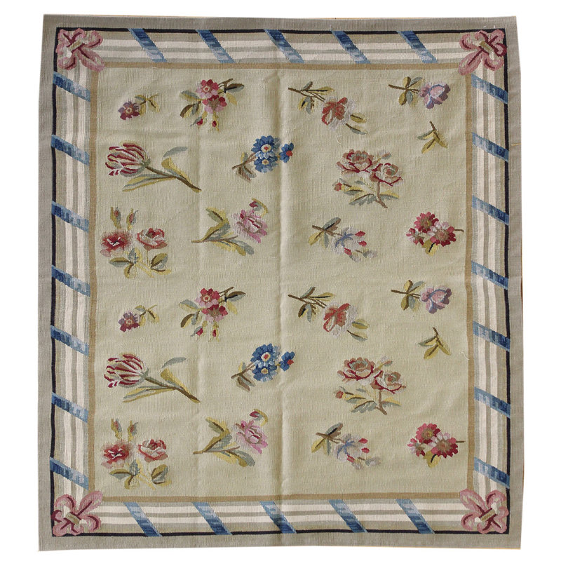 Aubusson One-of-a-Kind 4'10" X 5'1" Area Rug