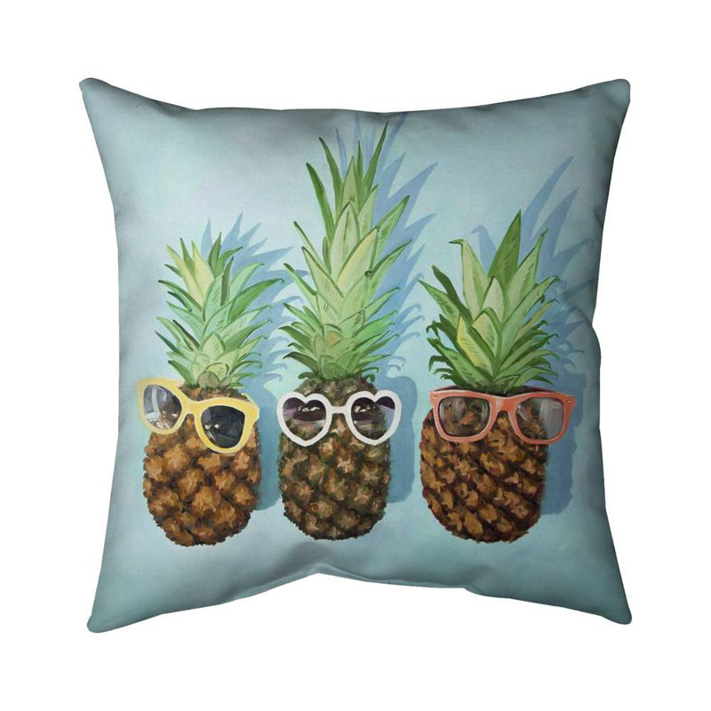 Summer pineapples - 20"x20" Throw pillow - Poly twill - Print on demand