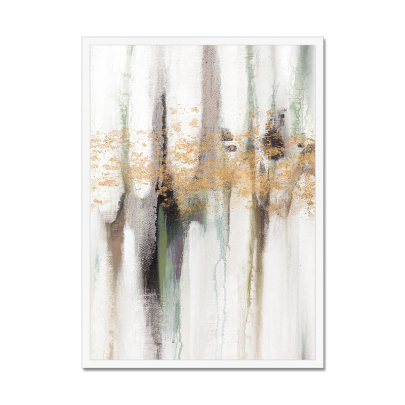 Falling Gold Leaf I by Studio W - Painting, 50cm H x 34cm W, White Framed Paper Print