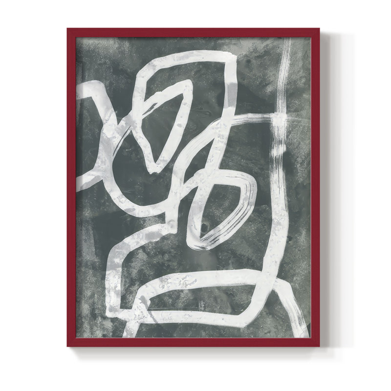 «Chalk Line I», reproduction encadrée - bois massif, H 30 po x l 24 po, Cadre rouge