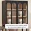 Bibliothèque vitrine noire en bois massif