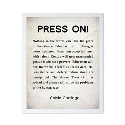 Calvin Coolidge Press on