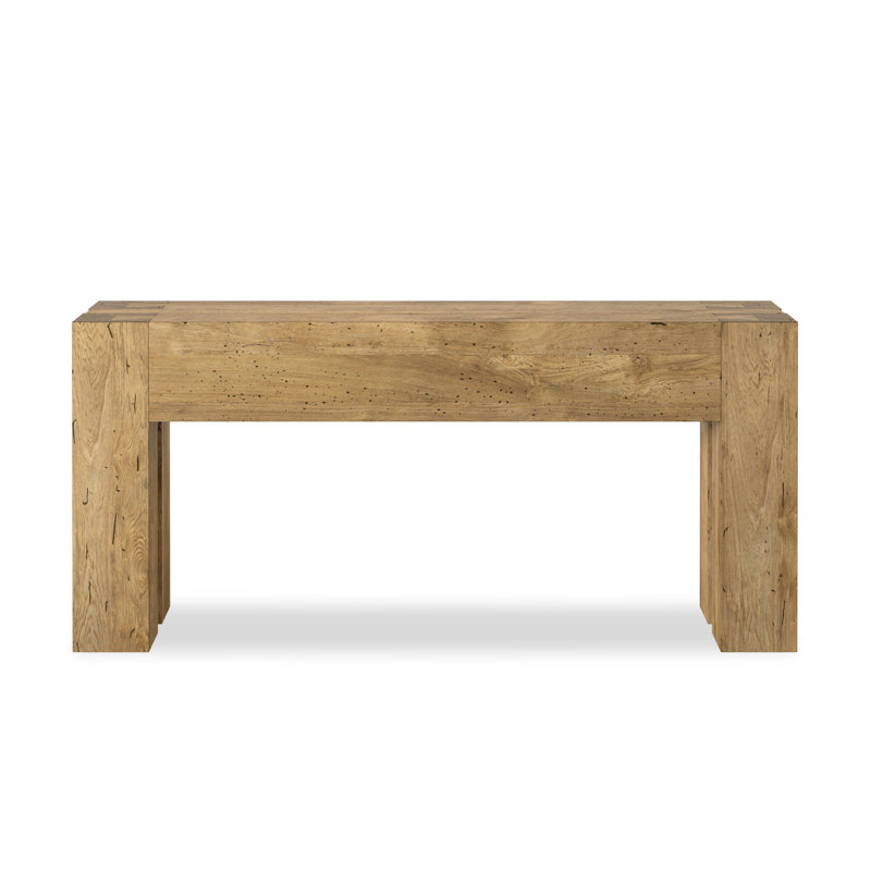 Console Trumann, H 33 po x l 72 po x P 20,25 po, Bois de chêne patiné rustique