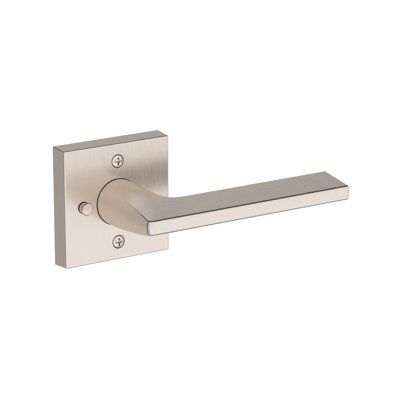 Anaheim Hills Privacy Lever with Contemporary Square Rose in Satin Nickel