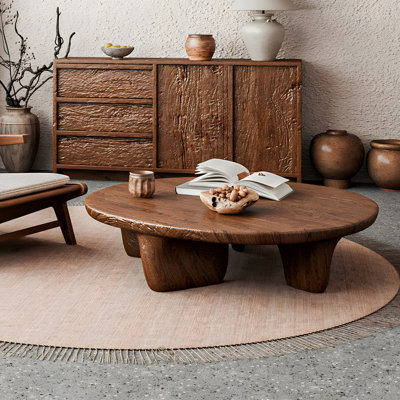 Wabi-sabi minimal solid wood coffee table