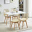 Ensemble de table de salle à manger 5 pièces Modern, table de salle à manger rectangulaire avec 4 chaises en plastique transparent (blanc et ambre transparent)