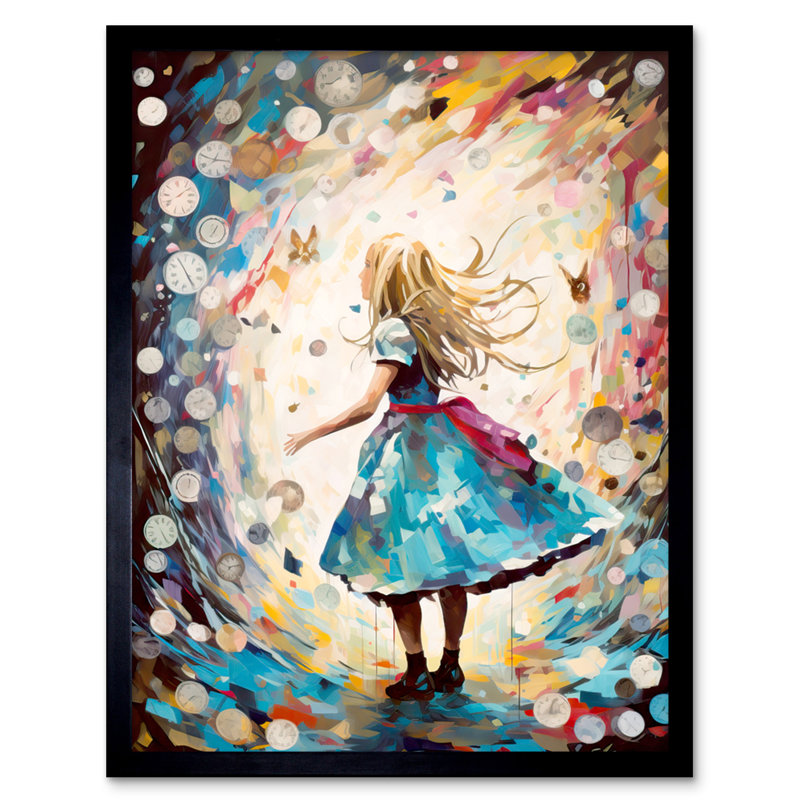 Aallyah Alice In Wonderland Clocks Down The Rabbit Hole - Single Picture Frame Print
