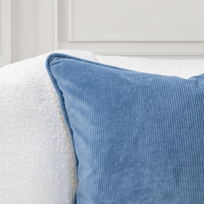 Coussin en velours côtelé Memoir, Bleu mer