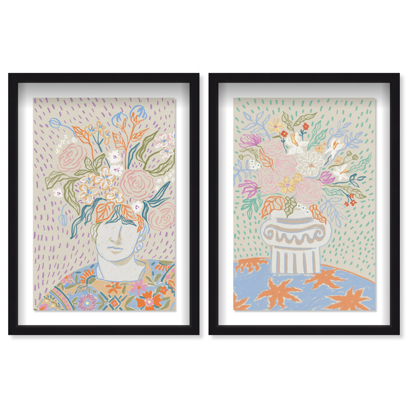 Summer Flourish Set Set by Oliver Gal, 63"H x 43"W, Black Shadowbox