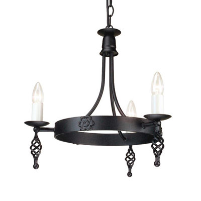 Vanslyke 3 - Light Waggon Wheel Chandelier