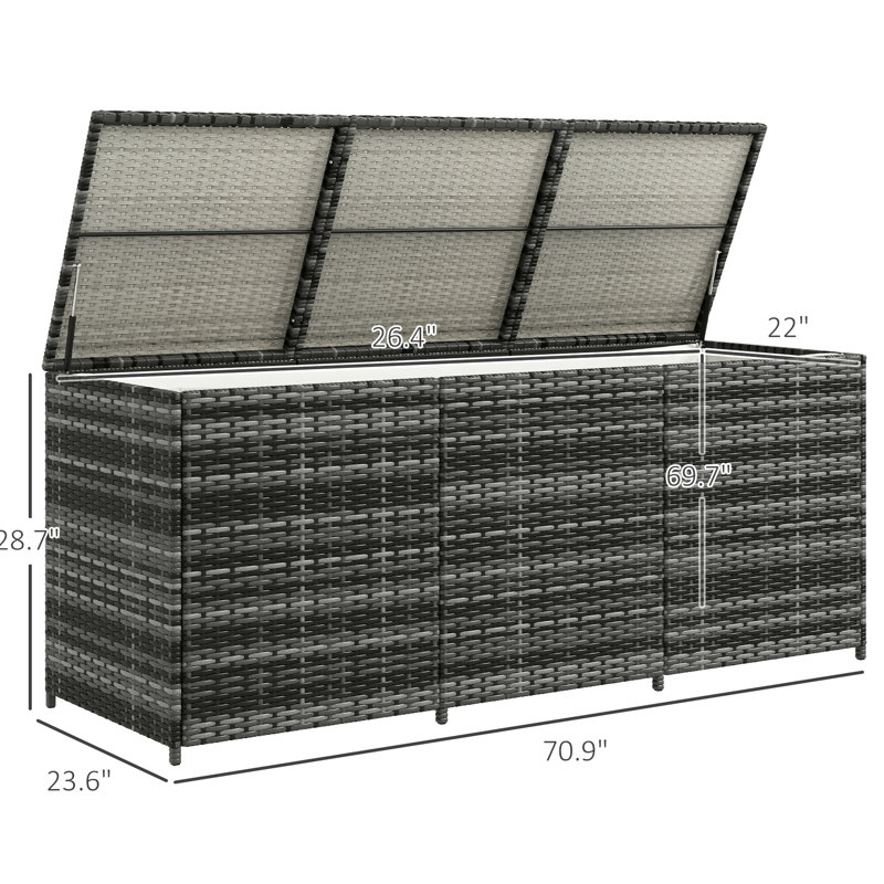 Boîte de rangement d'extérieur Pe 175 gallons avec intérieur pour patio