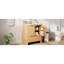 Meuble-lavabo moderne adouci de 30 po avec lavabo en bois de pin et en céramique, dossier ouvert, tiroir inférieur spacieux, portes à fermeture en douceur avec style, grain naturel, tablette réglable,