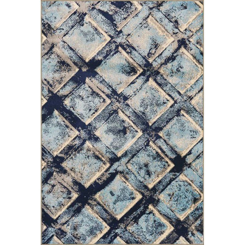 Tapis décoratif à motif de losanges lavables, Tapis de couloir 3 pi 3 po x 9 pi 10 po