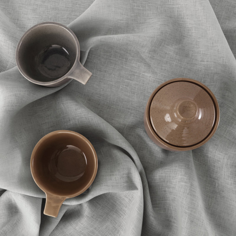 100% Pure Linen Hemstitch Table Throw - Classic Hemstitch, Avocado, Soft Gray