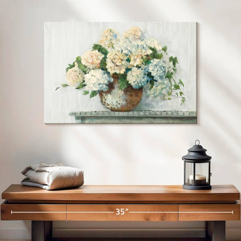 Harnek blanc hortensia blanc, H 16 po x l 24 po