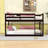 Twin Over Twin Wood Floor Bunk Bed With Strengthened Slats,  Ladder And Guardrails-168473559