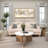 CosmoLiving by Cosmopolitan Gold Canvas Leaf Living Room Framed Wall Art with Silver Accents and Gold Frame, 55" x 2" x 27"-1120299859