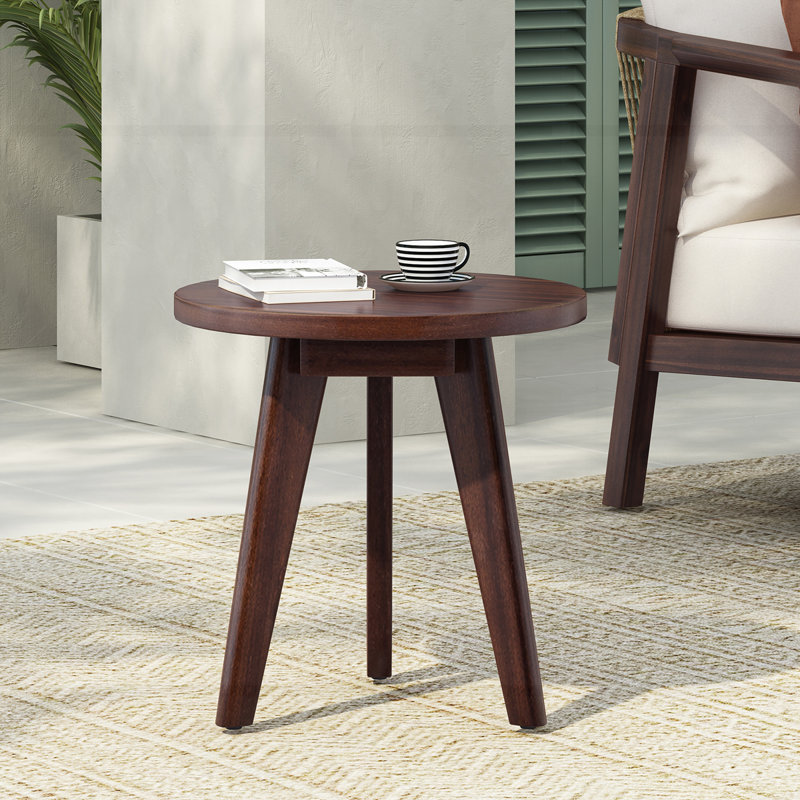 Table d'appoint Marina, Marron foncé, Marron foncé