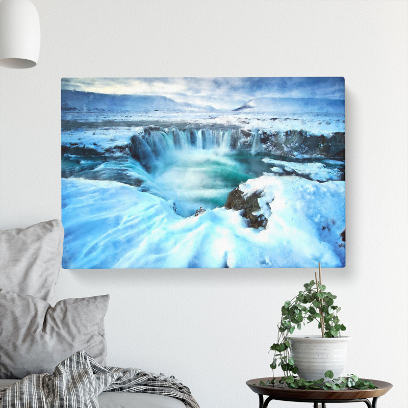 Icelandic Waterfall - Wrapped Canvas, 40cm H x 60cm W x 4cm D