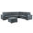 Isla 119" Gray Woven Fabric 7-Seater Sectional Sofa with Ottoman