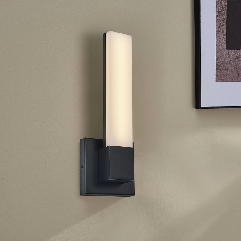 Led Light Wall Sconce In Black Finish