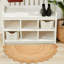 Half Hand-Woven Jute Rug - Braided Scalloped Border | 22x42" Natural | Living Room/Kitchen Decor