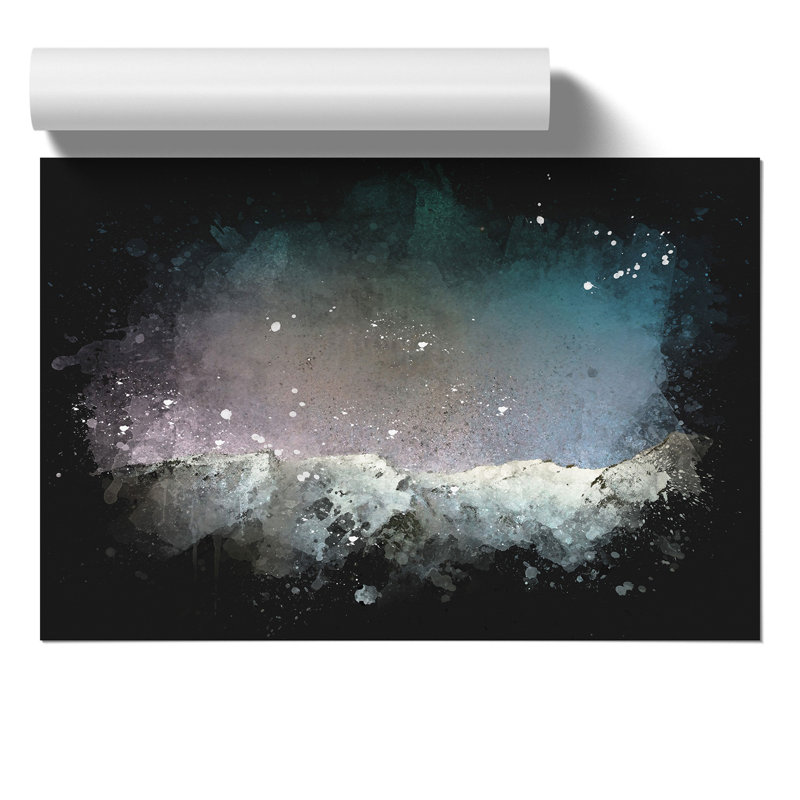 Zillertal Alps in Italy Paint Splash - Frameless Print, 59cm H x 84cm W x 0.1cm D