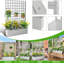 Boîte à fleurs surélevée en métal galvanisé 73 po x 47 po x 12 po avec grillage d'intimité en treillis, roues et trous de drainage, lit de jardin résistant aux intempéries pour plantes grimpantes, légumes et fleurs, blanc