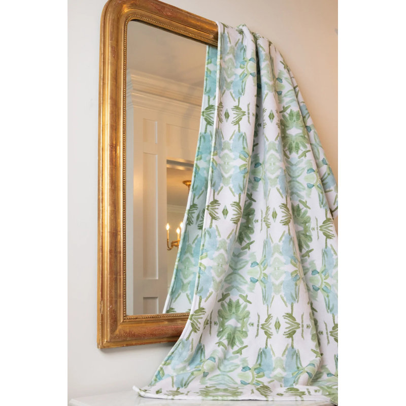 Wildflowers I Large Repeat Luxury Throw, Blue/Sage Green