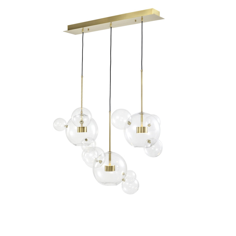 6 - Light LED Cluster Pendant, Gold