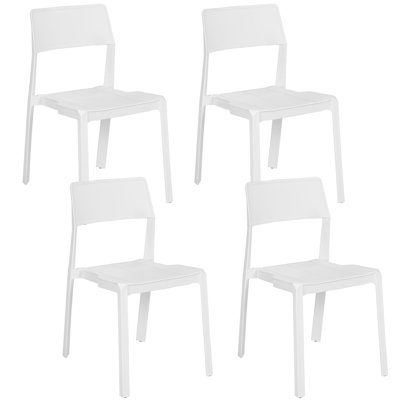 Ensemble de 4 chaises de patio pour l'extérieur, chaise d'appoint empilable en plastique / résine pour l'extérieur, 4 chaises bistro pour balcon, jardin, cour