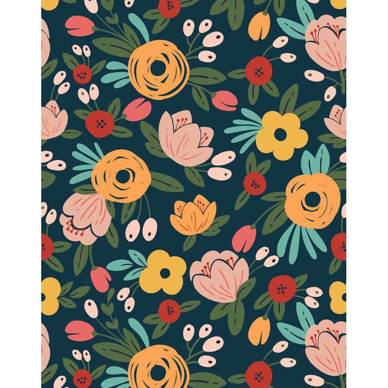 Helvey 7m x 75cm Wallpaper Roll, Navy