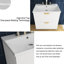 Meuble-lavabo simple mural 24 po avec plateau en résine Taibe