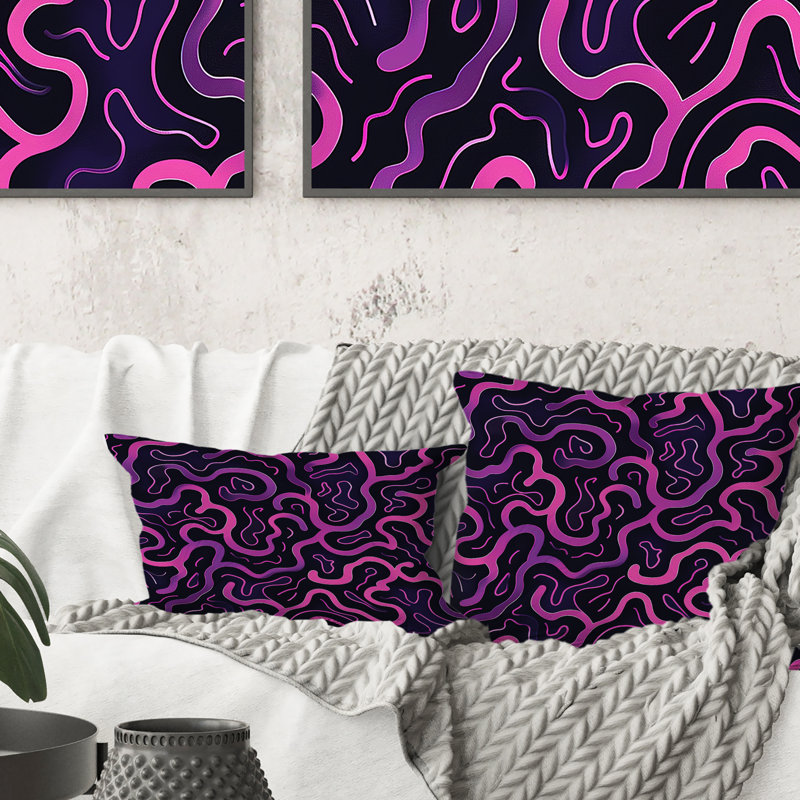 Mauve, rose, labyrinthe - coussin lombaire moderne