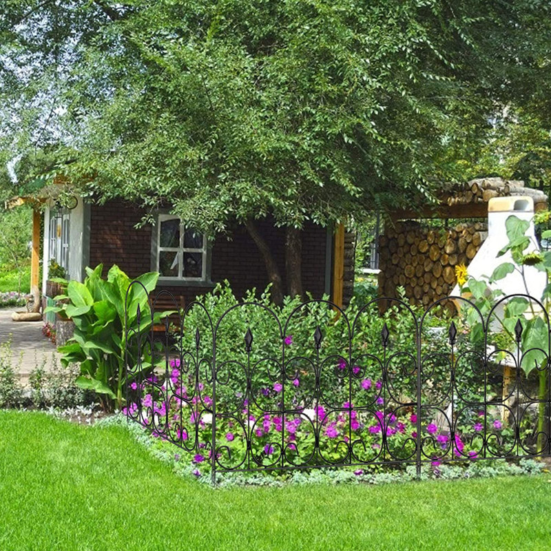 Clôture de jardin en métal à 5 panneaux et bordures pour chien 32 po (H) x 10 pi (L)