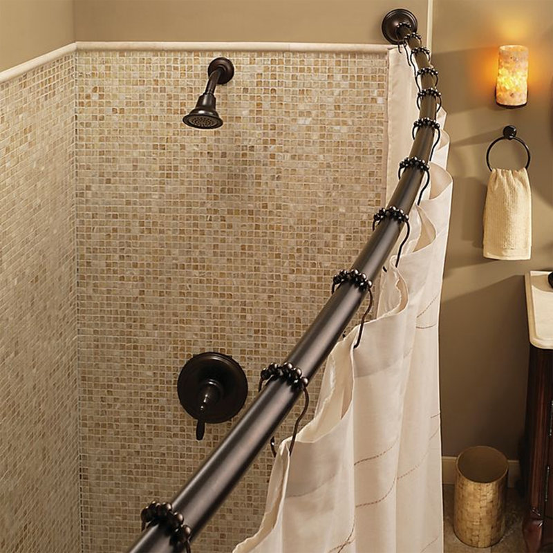 60'' Oil Rubbed Bronze Curved Stainless Steel Shower Rod