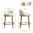Aureon 26.5" Upholstered Counter Stool With Hammered Metal Legs & Curved Low Back For Kitchen Island-2113056557