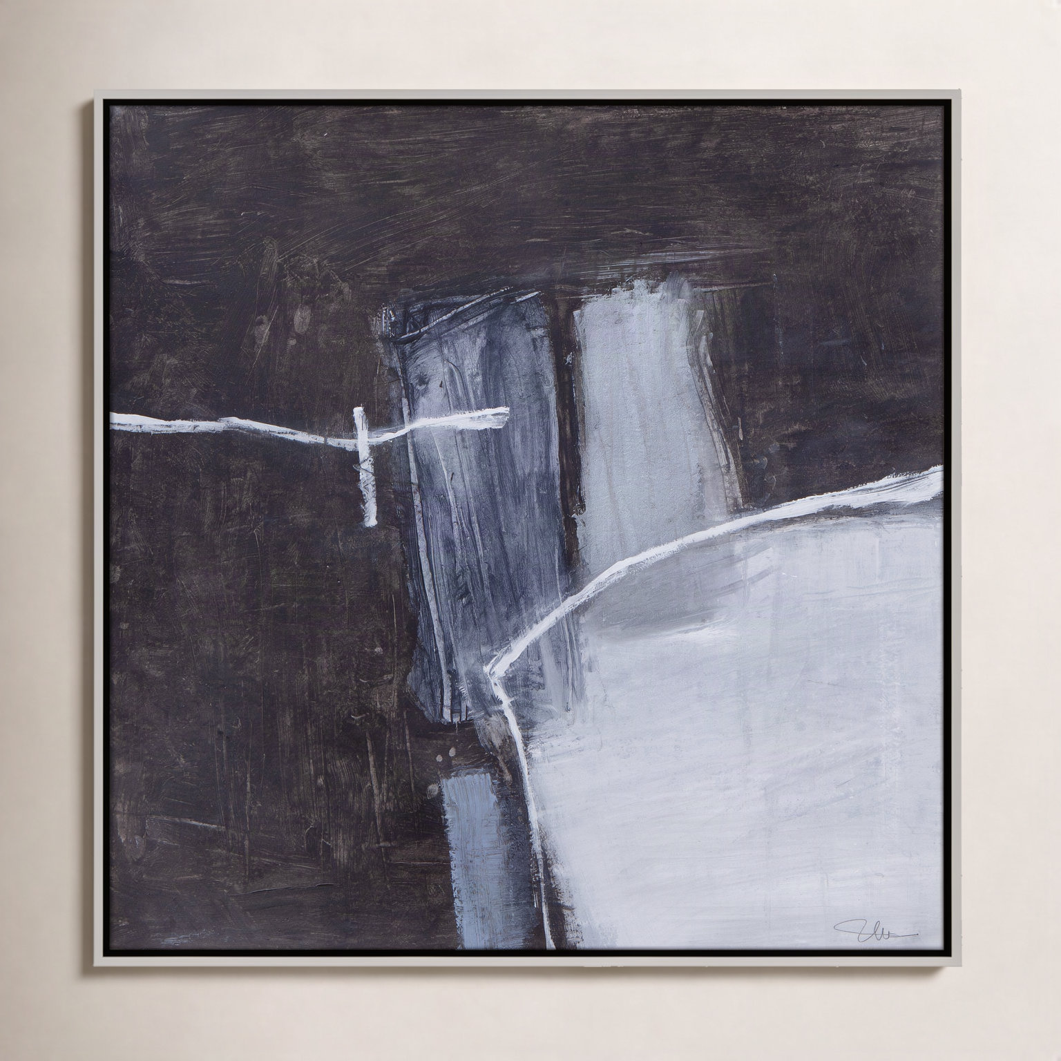 Graphite Gemstones Collection "Graphite Gemstones I" Print, Silver, 31.5" H x 31.5" W