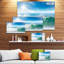 «White and Blue Waves under Sun Seashore», reproduction de photo sur toile tendue-1019004160-1011944797