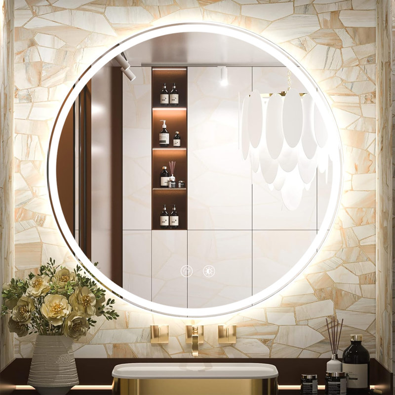 Heta Round LED Bathroom Mirror Anti-Fog Dimmable