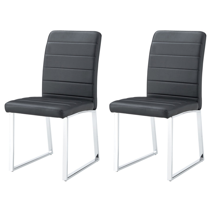 Ensemble de 2 chaises de bureau / salle à manger en polyuréthane de qualité supérieure avec mousse haute densité, pieds en fer robuste (galvanoplastie / peinture en aérosol), plusieurs couleurs. Assemblage facile. W1151134524